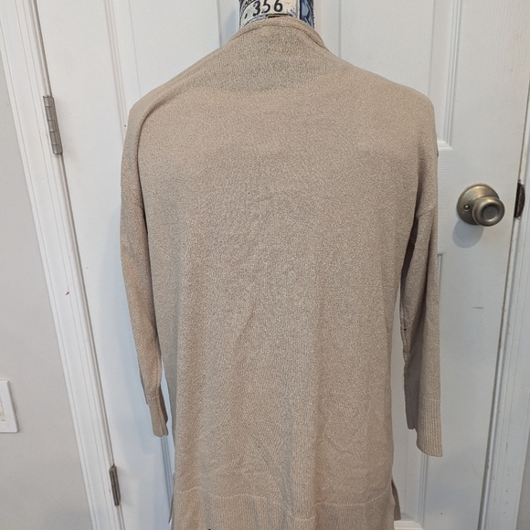 Anthropologie Dex open cardigan beige tan natural 3/4 sleeves size M - Picture 2 of 6